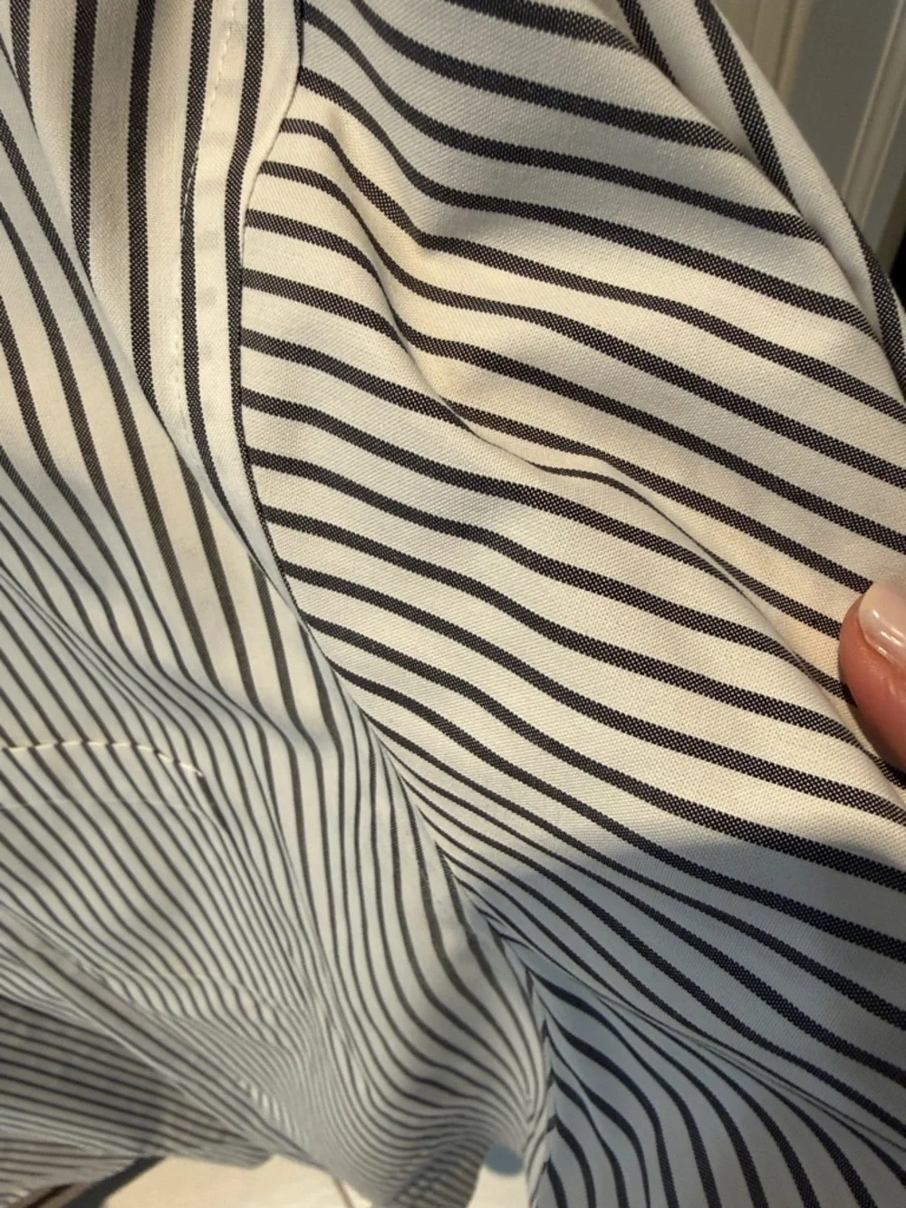 Paul Fredrick White Short-Sleeve Shirt with Black Pinstripes size 20 neck 3x - Picture 3 of 3